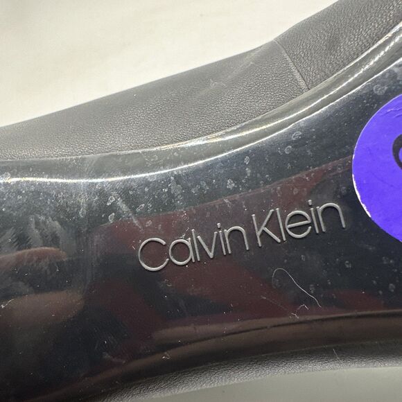 Calvin Klein Black Kamara High Heels Size 8.5 Womens 34E9904 Leather Pointed Toe - Picture 16 of 16